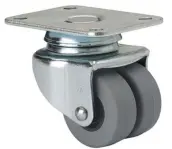 RUEDA DOBLE 40mm PLACA ZINCADA 3.0012