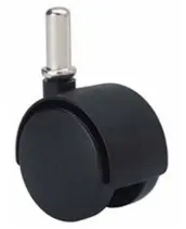 RUEDA DOBLE PLASTICO NEGRA 50mm ESPIGA LISA M8 1-0130 ALEX
