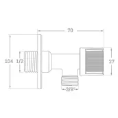 LLAVE VALVULA ESCUADRA CON PLAFON 1/2´ x3/8´ 401 CIS