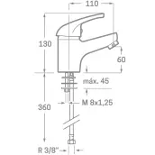 MONOMANDO LAVABO CROMADO 23102 ENKEL