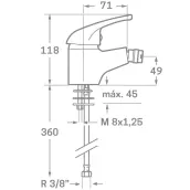 MONOMANDO BIDET CROMADO 23202 ENKEL