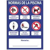 SEÑAL NORMATIVA PISCINAS NO HAY SOCORRISTA 50x40cm RD2A067