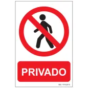 SEÑAL ADH. PRIVADO BLANCA 100x150mm RD46669