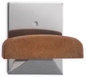 BLISTER 1 PERCHA ADH. INOX/MADERA 52x40mm 2045-9 INOFIX