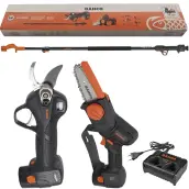 KIT TIJERA Y MOTOSIERRA 2 BATERIAS 2,5Ah Y PERTIGA BCL226+BCL104+TP BAHCO