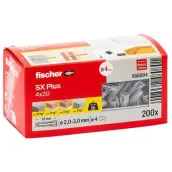 CAJA 200 TACOS FISCHER SX PLUS 4x20mm