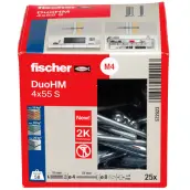 CAJA 25 TACO METALICO PLADUR CON TORNILLO PZ 4x55 S DUOHM 572920 FISCHER
