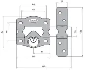 CERROJO LLAVE SEGURIDAD BOMBILLO INTERIOR 86mm 1201S ILARGI