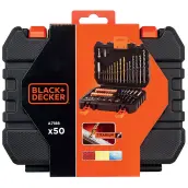 JUEGO 50pcs BROCAS TITANIO Y PUNTAS ATORNILLAR A7188-XJ BLACK&DECKER
