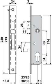 CERRADURA TIPO ISEO-CISA GANCHO BASCULANTE E3411-23 BATON