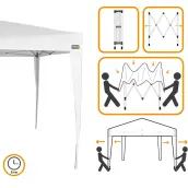 CARPA PLEGABLE 3x3mt ACERO BLANCO 62187 AKTIVE