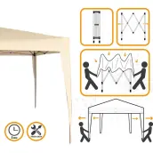 CARPA PLEGABLE 3x3mt ACERO BEIGE 62188 AKTIVE