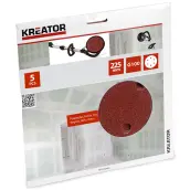 SET 5 DISCOS LIJA 225mm G100 LIJADORA PAREDES KRT232006 KREATOR