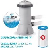 PISCINA METAL FRAME 366x76 C/DEPURADORA TIPO A 28212NP INTEX