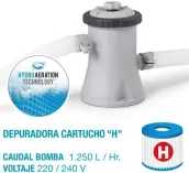 PISCINA HINCHABLE RED. 305x76cm C/DEPU TIPO H 28122NP INTEX
