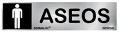 SEÑAL ASEOS HOMBRE INOX ADHESIVA 5x20cm RD707009