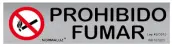 SEÑAL PROHIBIDO FUMAR INOX ADHESIVA 5x20cm RD707021
