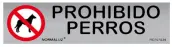 SEÑAL PROHIBIDO PERROS INOX ADHESIVA 5x20cm RD707024
