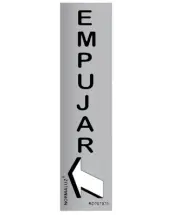 SEÑAL EMPUJAR VERTICAL INOX ADHESIVA 5x20cm RD707070