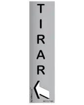 SEÑAL TIRAR VERTICAL INOX ADHESIVA 5x20cm RD707180