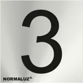 SEÑAL NUMERO 3 ACERO INOX ADHESIVO 5cm RD717173