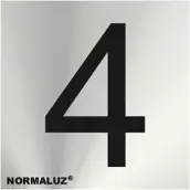 SEÑAL NUMERO 4 ACERO INOX ADHESIVO 5cm RD717174