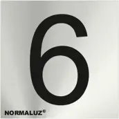 SEÑAL NUMERO 6 ACERO INOX ADHESIVO 5cm RD717176