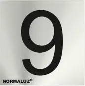 SEÑAL NUMERO 9 ACERO INOX ADHESIVO 5cm RD717179