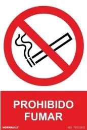 SEÑAL PROHIBIDO FUMAR 210x297mm RD40000