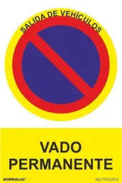 SEÑAL VADO PERMANENTE 210x300mm RD40048
