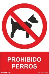 SEÑAL PROHIBIDO PERROS PVC 210x297mm RD40033