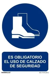 SEÑAL OBLIGACION USO CALZADO SEGURIDAD 210x297mm RD20024