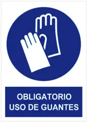 SEÑAL OBLIGACION USAR GUANTES 210x297mm RD20003