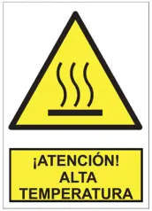 SEÑAL ATENCION ALTA TEMPERATURA 297x210mm RD30020