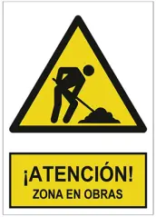 SEÑAL ZONA DE OBRAS 210x297mm RD30035