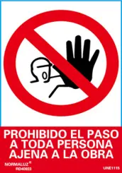 SEÑAL PROHIBIDO PASO PERSONA AJENA A LA OBRA 210x290 RD40023