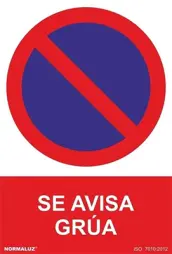 SEÑAL SE AVISA GRUA 210x297mm RD40041