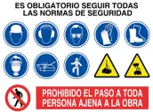 MULTI SEÑAL OBRAS PELIGRO Y OBLIGATORIOS 50x90cm RD23000