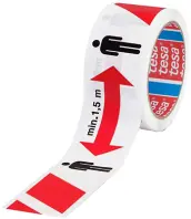 ROLLO CINTA SEÑALIZACION 50mt x 50mm DISTANCIA SOCIAL TESA