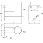 SOPORTE PARED PARA ESPEJO CONVEXO VIGILANCIA 60cm 24935 AMIG